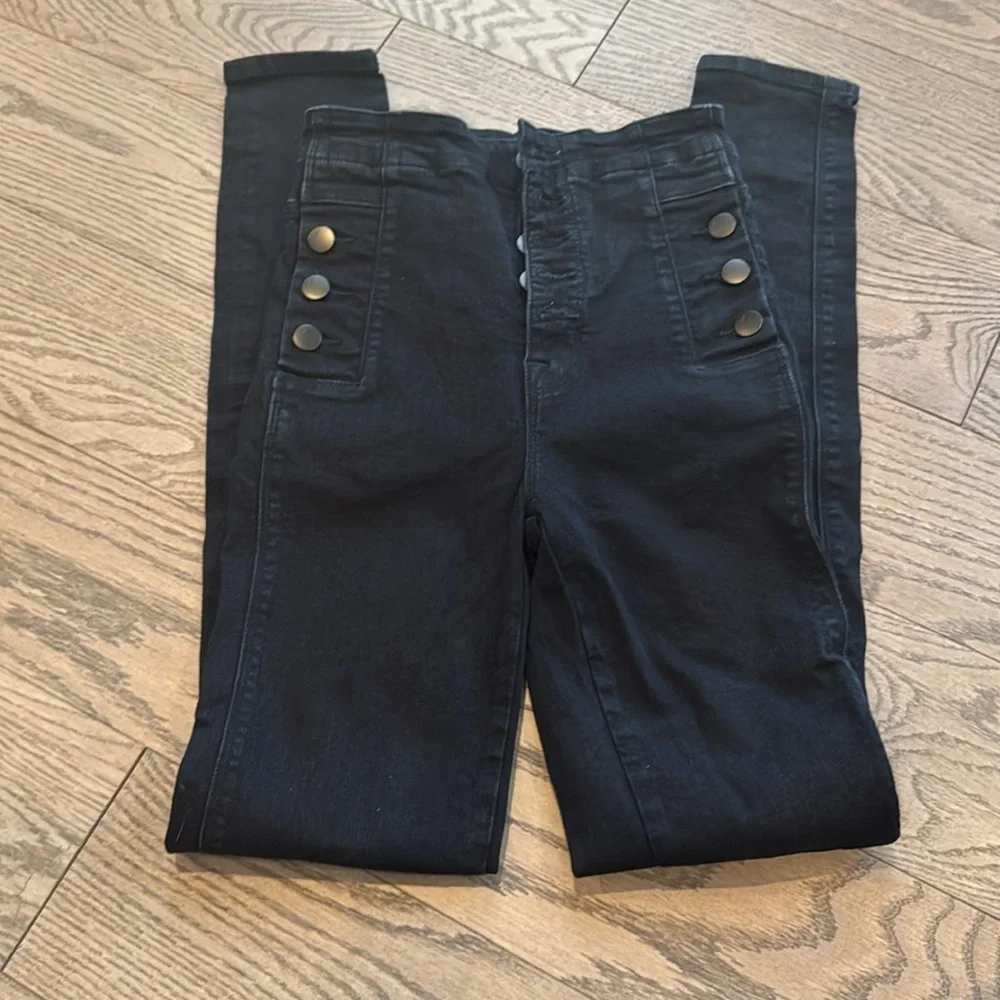 J Brand Natasha Sky High Button Jean in Complex 24